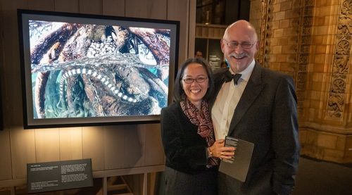 Juergen Freund and his wife Stella were lucky enough to attend the celebration at the Natural History Museum in London and "dressed to nine". 