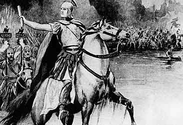 Julius Caesar's crossing of which river with a legion prompted civil war in Rome?