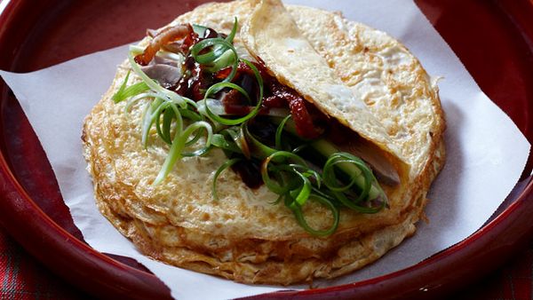Peking duck omelettes
