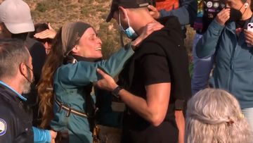 Beatriz Flamini, 50, of Madrid, left the cave in southern Spain after being told by supporters that she had completed the feat she set out to accomplish.