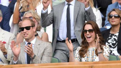 William and Kate getting excited at the tennis
