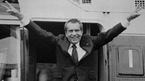 Richard Nixon after resigning the presidency. (AP)