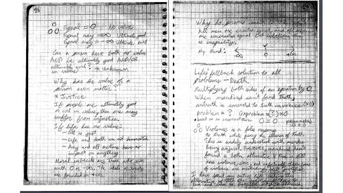 Further pdfs of the notebook. (AAP)