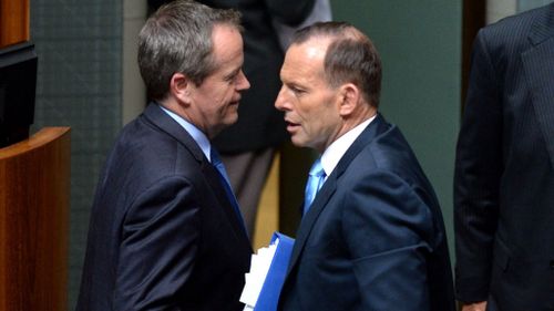 Head to head on this knightly issue: Bill Shorten and Tony Abbott. (9NEWS)