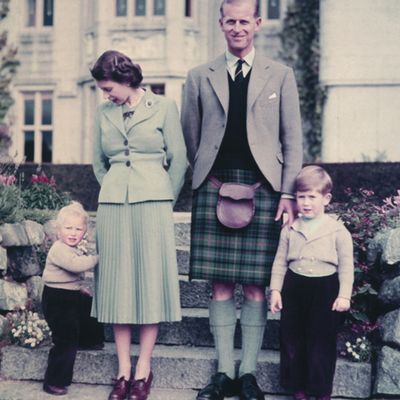 Prince Philip with the Queen, Prince Charles and Princess Anne
