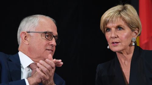 Prime Minister Malcolm Turnbull and Foreign Minister Julie Bishop at the White Paper launch. (AAP)