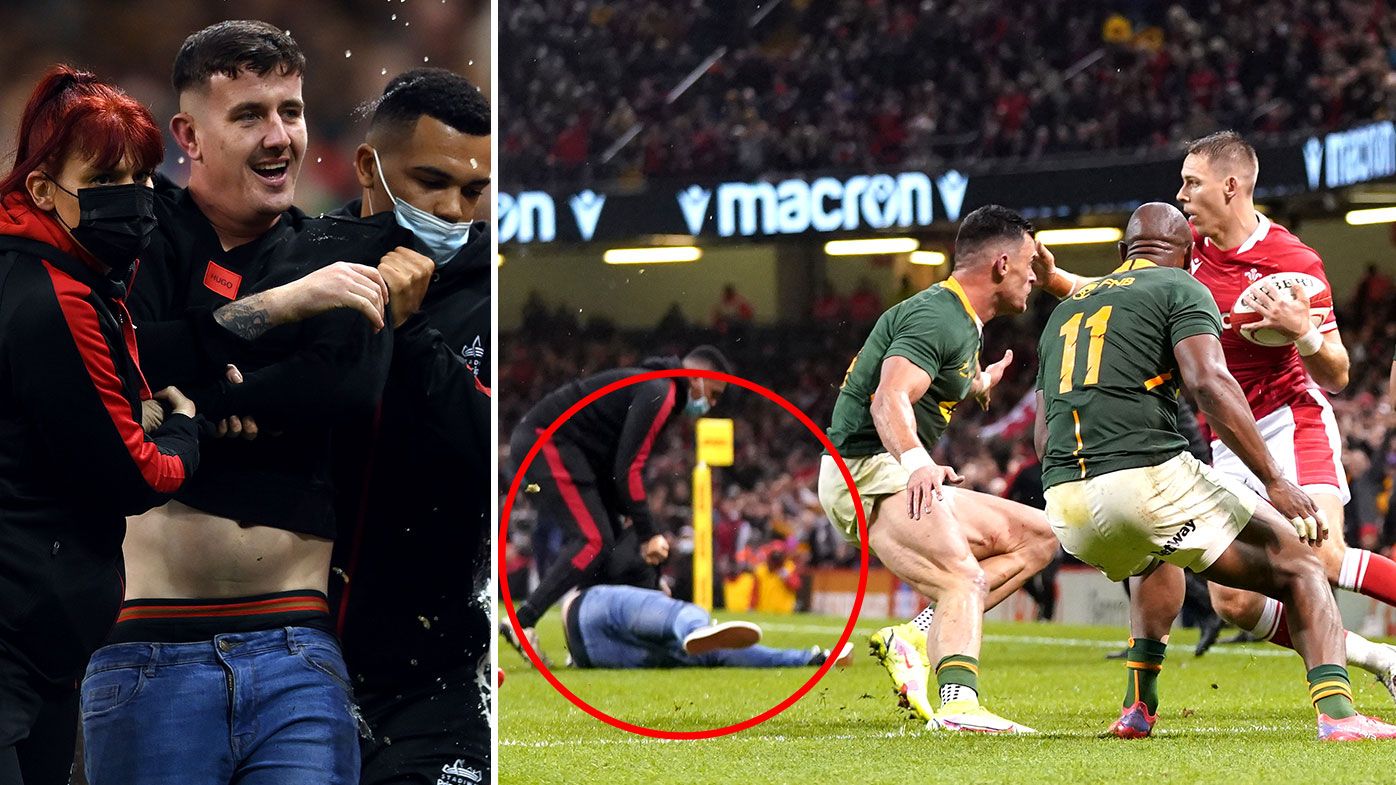 'Disgusting' moment pitch invader impacts try-scoring opportunity for Wales against South Africa
