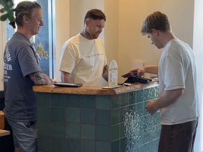 Robert Irwin returns to The Jetty Pavilion in Coffs Harbour to pay for his salad
