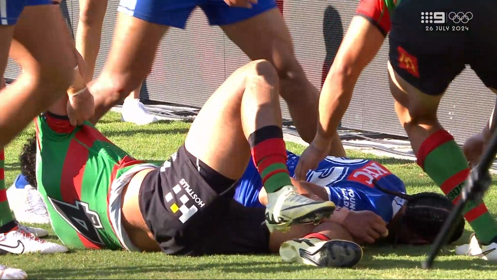Josh Addo-Carr knocked out in scary scenes after heavy Latrell Mitchell collision