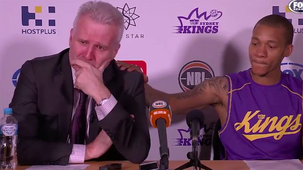 Sydney Kings coach Andrew Gaze breaks down after being asked about former teammate Blair Smith