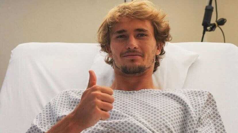Alexander Zverev recovers in hospital after ankle surgery.