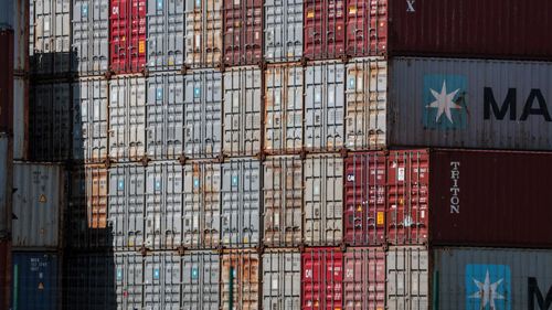 A stack of shipping containers