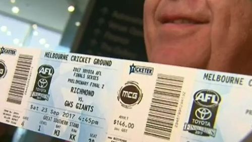 Under new anti-scalping laws in Victoria, it is illegal to re-sell tickets for more than 10 percent of their face value.

