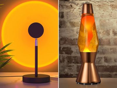 Sunset lamp and a lava lamp