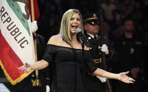 Fergie delivered a very strange rendition of the anthem before the NBA All-Star game in Los Angeles. (AAP)