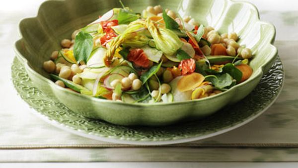 Chickpea and summer vegetable salad