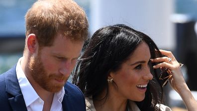 Harry and Meghan, the Duchess of Sussex arriving at the Sydney Opera House in Sydney.