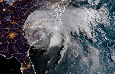 This satellite image provided by NOAA shows Hurricane Florence on the eastern coast of the United States.