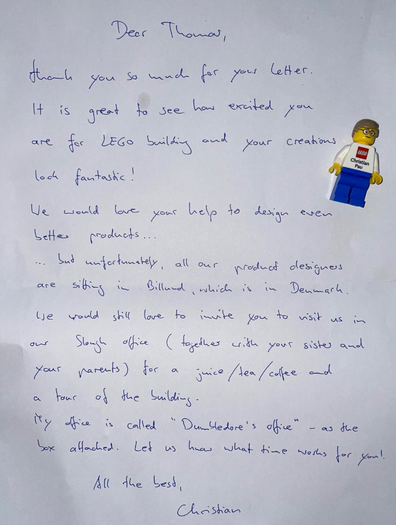 LinkedIn little boy sends letter to LEGO headquarters Christian Pau