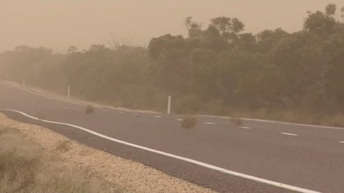 Winds reached 102km/h hours in South Australia today. Picture: 9NEWS