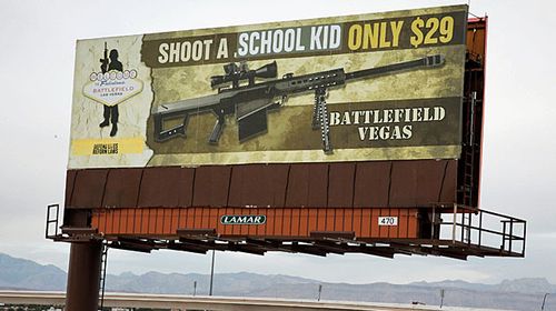 The billboard stands by a highway on the outskirts of Las Vegas. (Photo: AP).