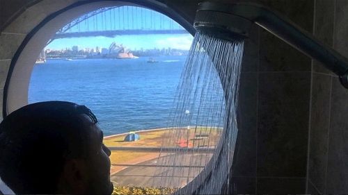 Salim Mehajer posted this photo of his view from the shower on Facebook this morning. (Facebook)