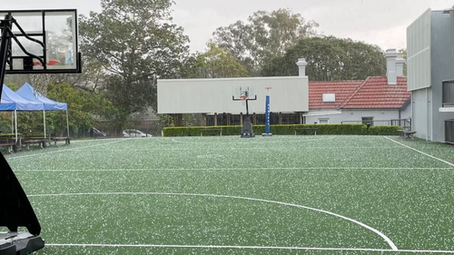 Strathfield in Sydney's Inner West was also hit by a sudden blast of hail.