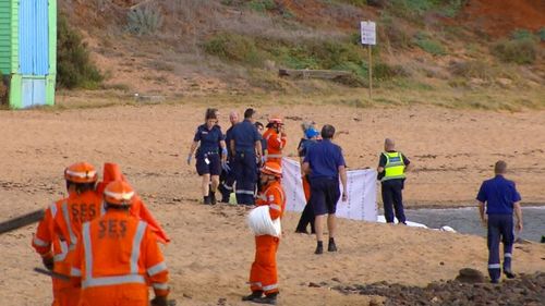 Authorities were called to Mount Eliza just before 3.30pm after a driver came into trouble near a rocky shore line off Ranelagh Beach.