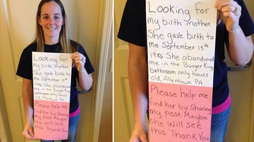 Woman turns to Facebook to find birth mother