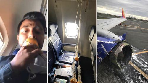 Marty Martinez, a passenger on board a Southwest Airlines in the US, has Facebook lived the moment the aircraft blew an engine mid-flight. (Facebook)