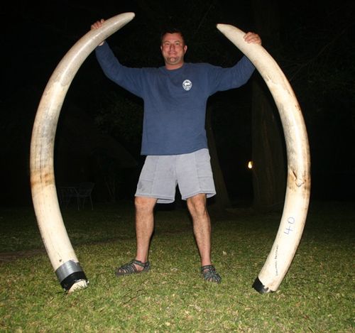 Theunis Botha with trophies from his shoot. Source: tbbiggamehounds.co.za