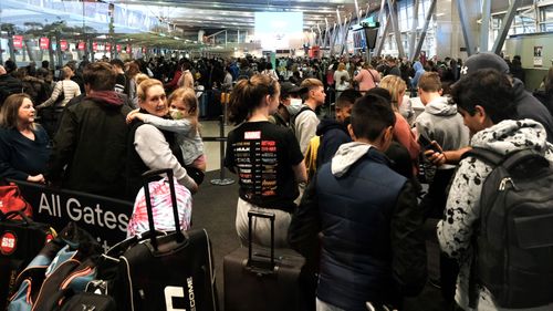 Around 110,000 people were expected to travel through Sydney airport terminals today.