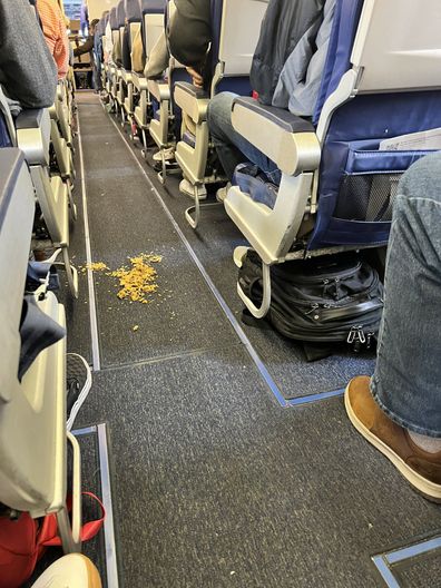 spilled rice in plane aisle before take off delayed southwest airlines flight