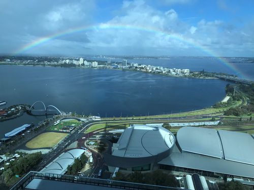 The rain cleared in Perth to put on ths stunning show. Picture: Clive Oxley