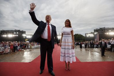 President Trump and Melania leave an Independence Day in Washington.