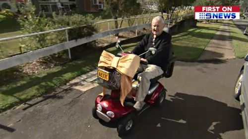 Mr McPherson with his new wheels. Picture: 9NEWS