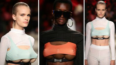 Models with Three Breasts Walk the Runway in GCDS Show - Three-Breasted  Models Milan Fashion Week