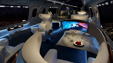 Rosen Aviation cabin design: The Maverick Project is designed to suit a private jet space, but a commercial airplane offering is said to be coming soon.