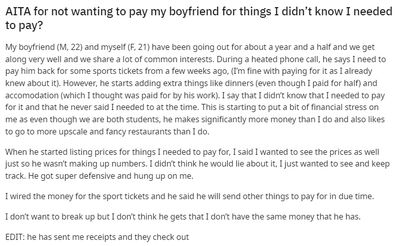 Woman confused about payment request