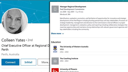 Colleen Yates' LinkedIn account.