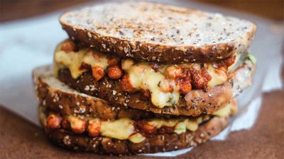 Recipe: <a href="http://kitchen.nine.com.au/2017/04/11/11/21/sam-murphy-vegan-chilli-chickpea-sandwich" target="_top">Sam Murphy's vegan chilli chickpea sandwich</a>
