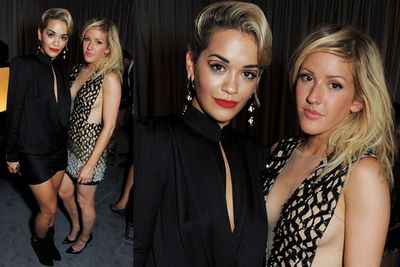 Rita Ora and Ellie Goulding strike a pose at the after party.