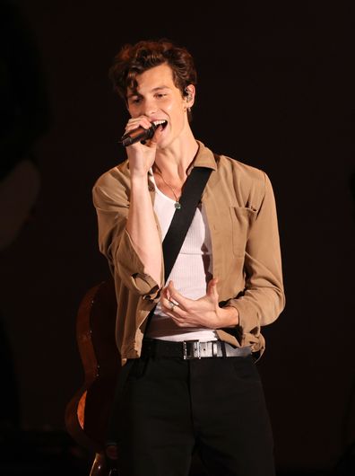 Shawn Mendes performs onstage during the 8th annual "We Can Survive" concert hosted by Audacy at Hollywood Bowl on October 23, 2021 in Los Angeles, California. 