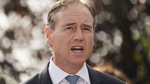 Health Minister Greg Hunt addresses the media on Sunday with a coronavirus update.