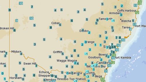 Temperatures across New South Wales dipped on Monday.