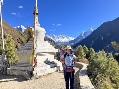 Suzanne in Nepal, retracing her father's steps.