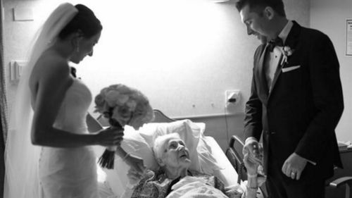 Newlyweds visit dying grandmother’s bedside on their wedding day