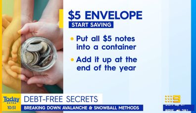Today Extra Jo Abi $5 envelope savings scheme