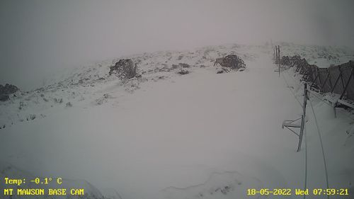Mount Mawson, an hour-and-a-half from Hobart, recorded 20cm of snow yesterday.