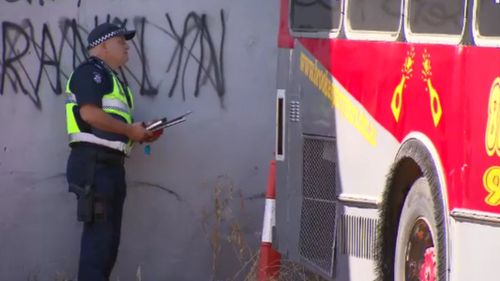 Police stormed the bus depot today. (9NEWS)